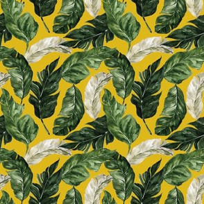 4" Tropical Banana Leaves // Golden Ochre Yellow