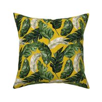 8" Tropical Banana Leaves // Golden Ochre Yellow