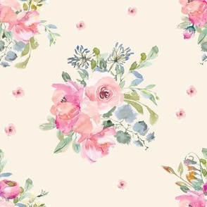 8" Blushing Beauty Florals // Cream