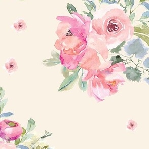 12" Blushing Beauty Florals // Cream