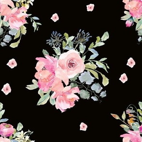 8" Blushing Beauty Florals // Black