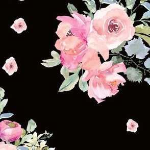 12" Blushing Beauty Florals // Black