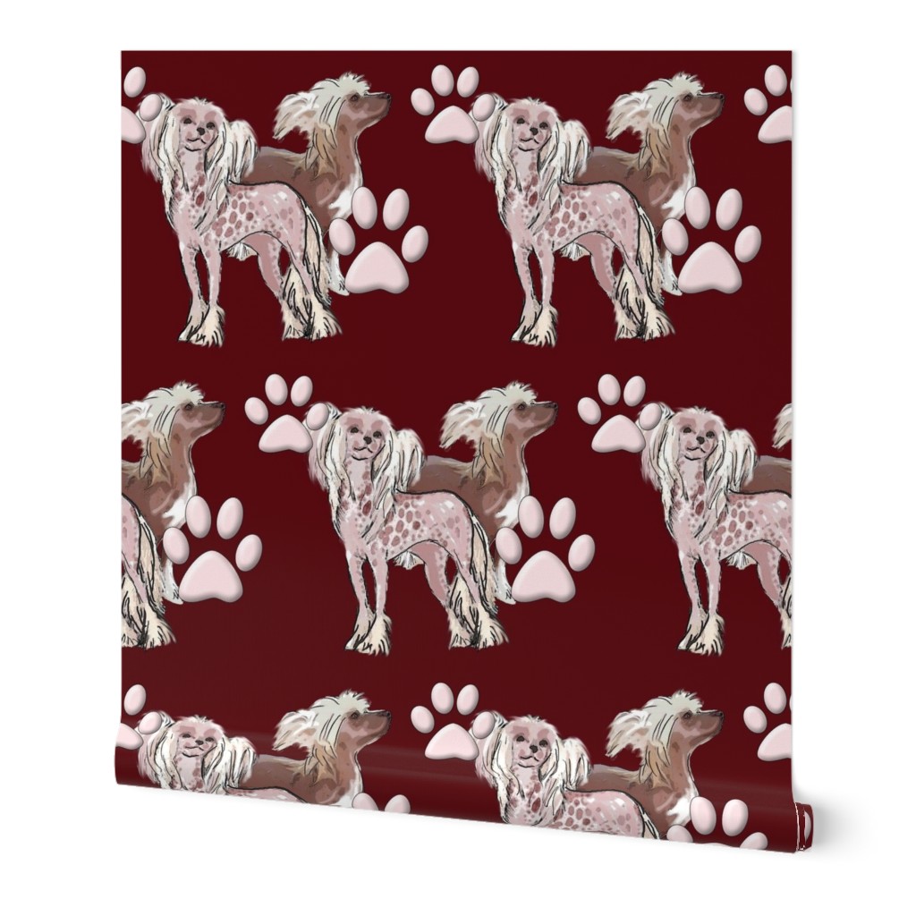 chinese crested dogs fabric