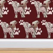 chinese crested dogs fabric