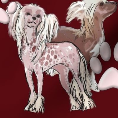 chinese crested dogs fabric