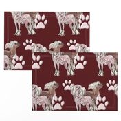 chinese crested dogs fabric