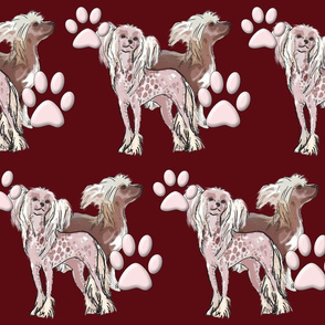 chinese crested dogs fabric