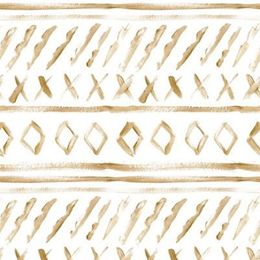 Gold Watercolor Mud Cloth // Small