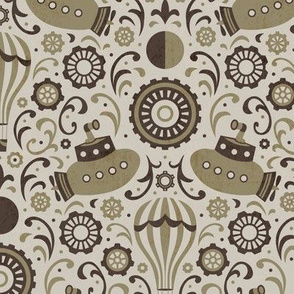 Steampunk Verne Damask