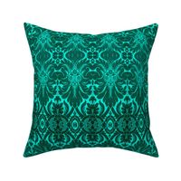 Damask in Cyan