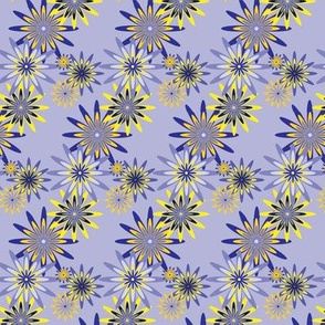 sixties flowers small  - blue