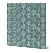 Lace Leaves - Natural, Teal