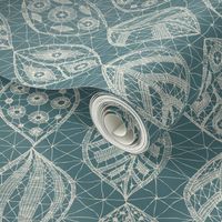 Lace Leaves - Natural, Teal