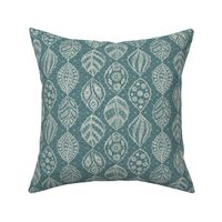 Lace Leaves - Natural, Teal