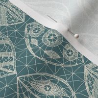 Lace Leaves - Natural, Teal