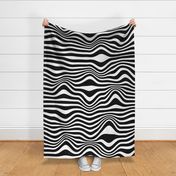 Marble Black White 70s Wavy Lines Retro Psychedelic large scale graphic _ Miss Chiff designs 