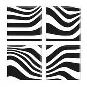 Marble Black White 70s Wavy Lines Retro Psychedelic large scale graphic _ Miss Chiff designs 