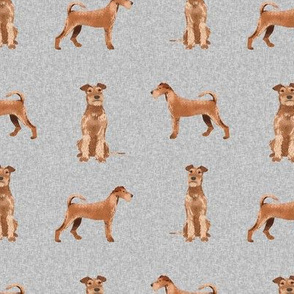 irish terrier dog - dog quilt e - cute dog, dogs, dog breed, dog fabric, linen-look, - grey