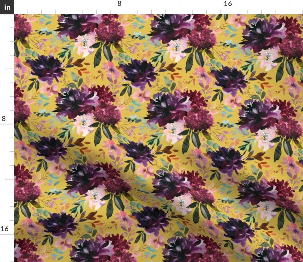 12" Whisper Fall Florals // Anzac Yellow