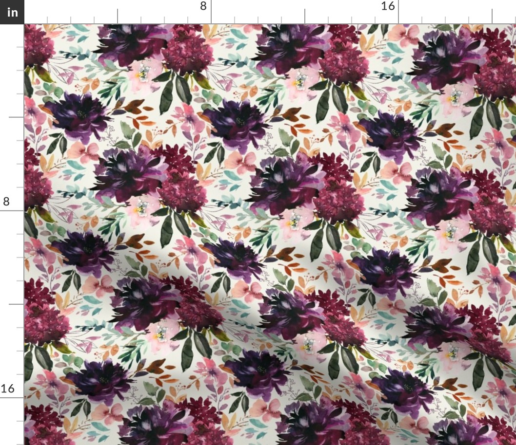 12" Whisper Fall Florals // Spring Wood