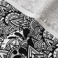 Mayan Fantasy / Black & White / Small