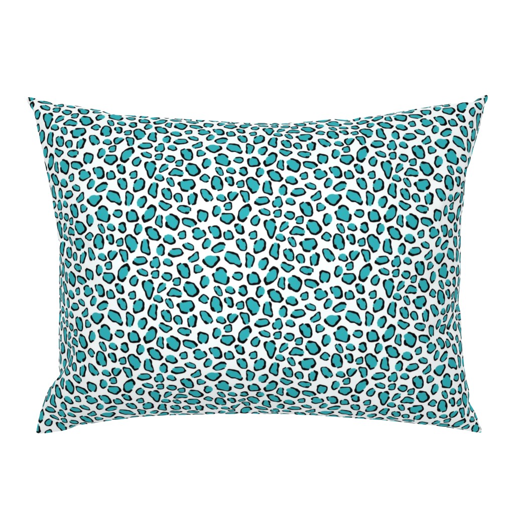 Aqua Leopard Pattern on White