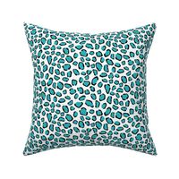 Aqua Leopard Pattern on White