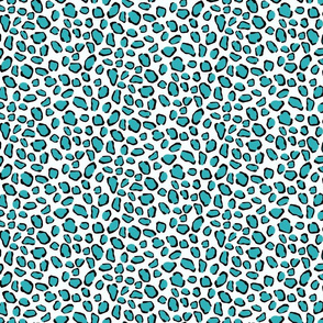 Aqua Leopard Pattern on White