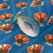 THANKSGIVING Turkey With Stripes Blue Thanksgiving Funny CUTE