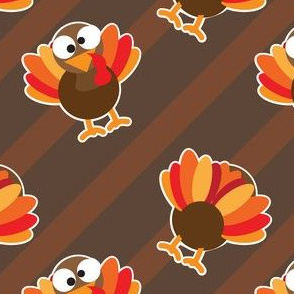 THANKSGIVING Turkey With Stripes Brown StripesThanksgiving Funny CUTE