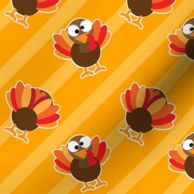 THANKSGIVING Turkey With Stripes Yellow Gold Thanksgiving Funny CUTE