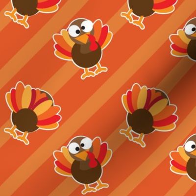 THANKSGIVING Turkey With Stripes Orange Thanksgiving Funny CUTE