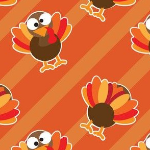 THANKSGIVING Turkey With Stripes Orange Thanksgiving Funny CUTE