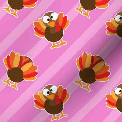 THANKSGIVING Turkey With Stripes Pink Thanksgiving Funny CUTE