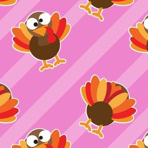 THANKSGIVING Turkey With Stripes Pink Thanksgiving Funny CUTE