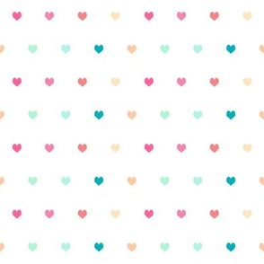 rainbow hearts - heart, hearts, girls, girl, baby, nursery, valentines - cute