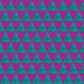 CSMC9 -Medium -  Stripes of Inversely Stacked Isosceles Triangles in Speckled Purple and Marbled Aqua and Green