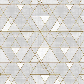 Mod Triangles Lt Gray and gold