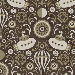 Steampunk Verne Damask