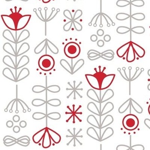 Red Nordic Mod Floral
