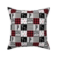 (2" small scale) lineman patchwork - buffalo plaid