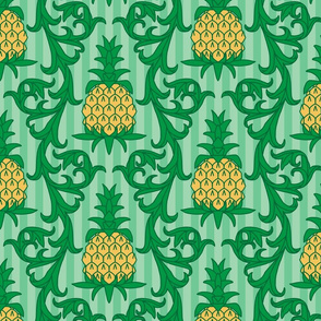 victorian acanthus leaf border and pineapple atonal background