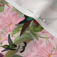 18" Hummingbird and Tropical Flowers - Small