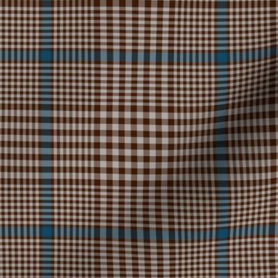 Prince of Wales check #2, 5" repeat, brown/blue/taupe