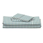 Blue on Cream Off White Check Gingham Plaid Traditional 1" Squares _ Miss Chiff Designs