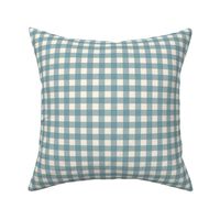 Blue on Cream Off White Check Gingham Plaid Traditional 1" Squares _ Miss Chiff Designs