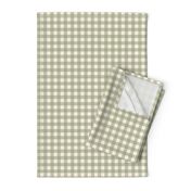 Olive Green on Cream Off White Check Gingham Plaid Traditional 1/2" Squares _ Miss Chiff Designs