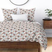 King of the jungle love lion safari garden sweet hand drawn lions pattern fall winter copper brown blue