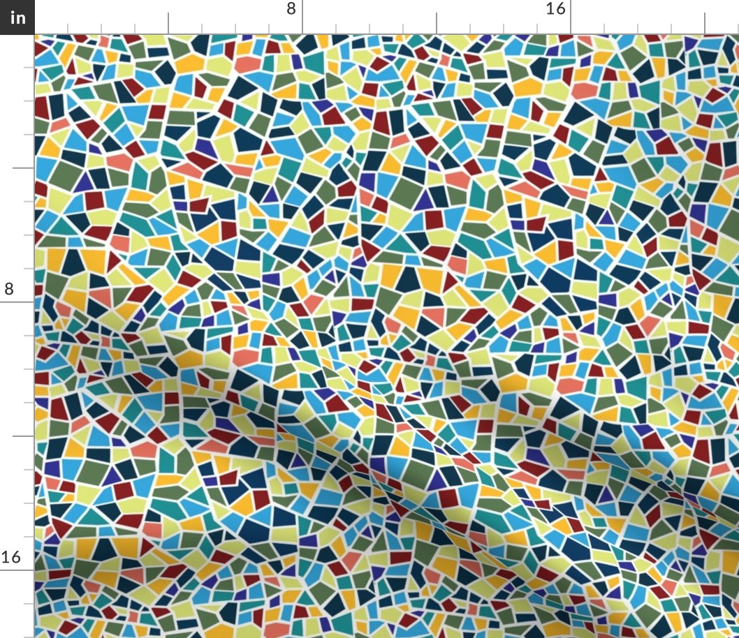 Mosaic Rainbow Tiles Multi on White