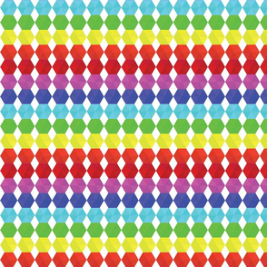Bejeweled Rainbow Striped on White